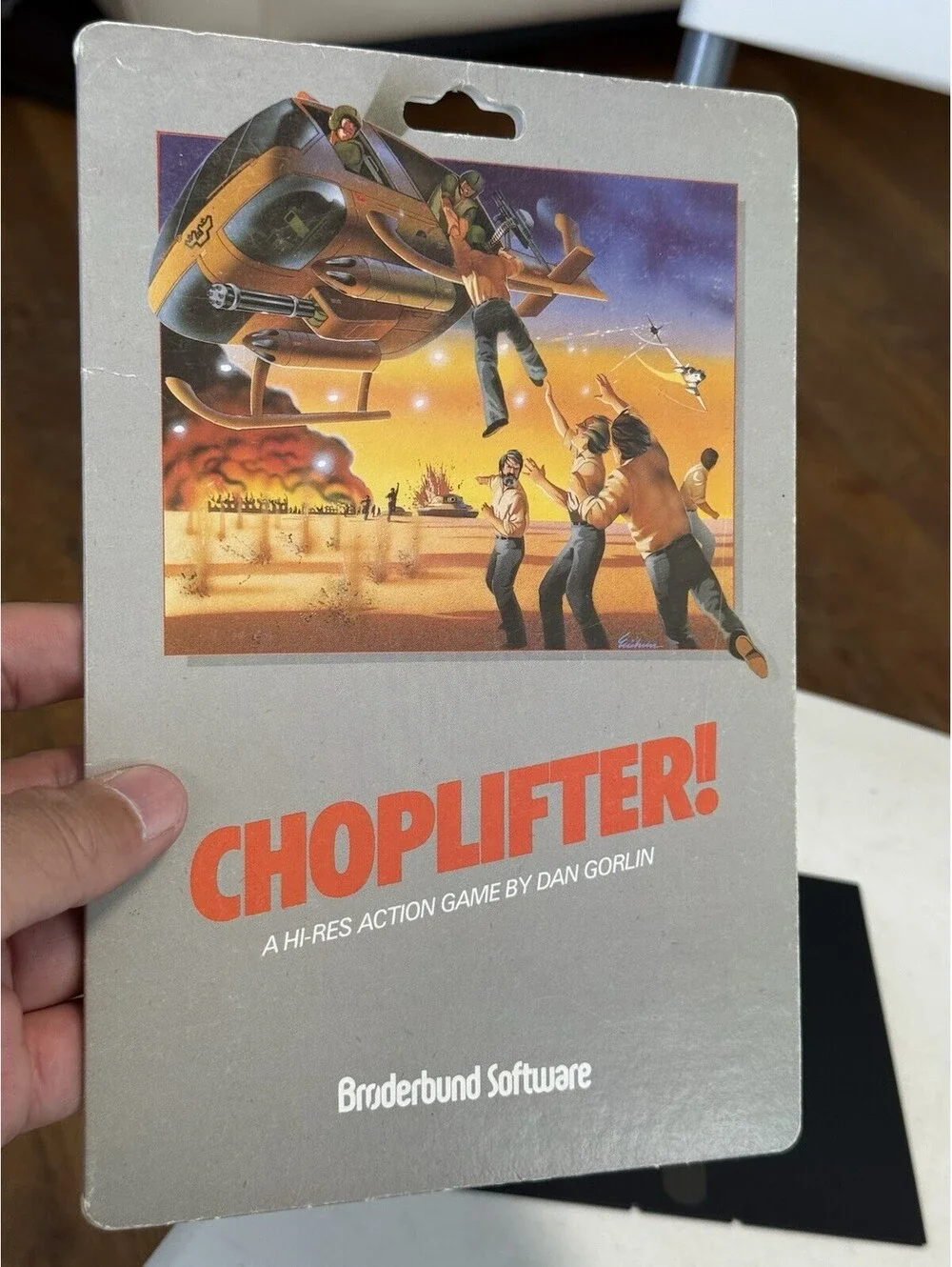 COMMODORE 64 - Broderbund CHOPLIFTER With Manual , Looks Good ( Untested)